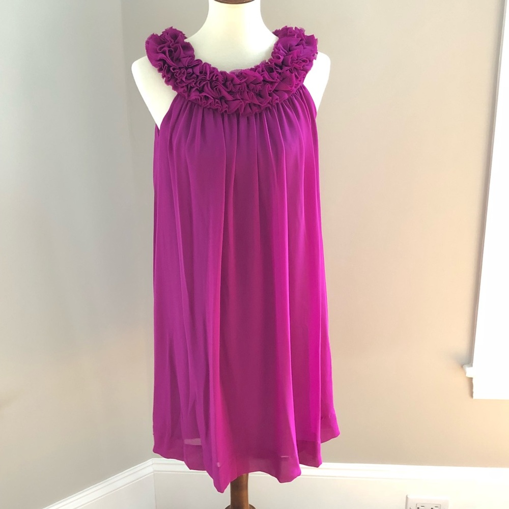 Eliza J. Fuchsia Float Dress with Ruffle